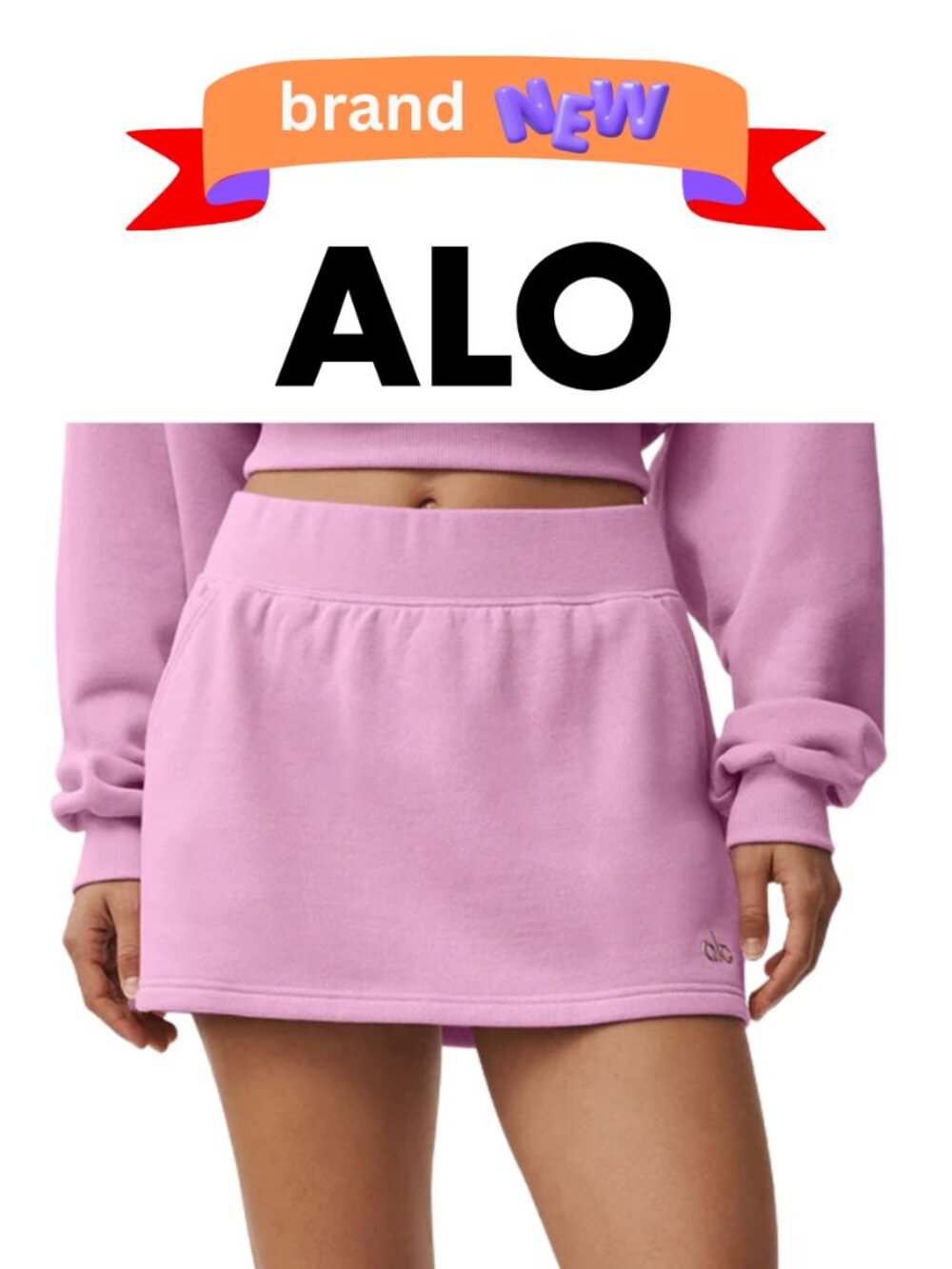 ALO Accolade Skirt Candy Heart Pink Size Medium New w/Tags